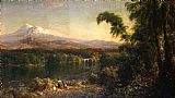 Frederic Edwin Church Famous Paintings - Figures in an Ecuadorian Landscape